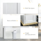 Meuble de salle de bain support papier toilette avec placard et étagères réglables 20 x 20 x 80 cm blanc-5