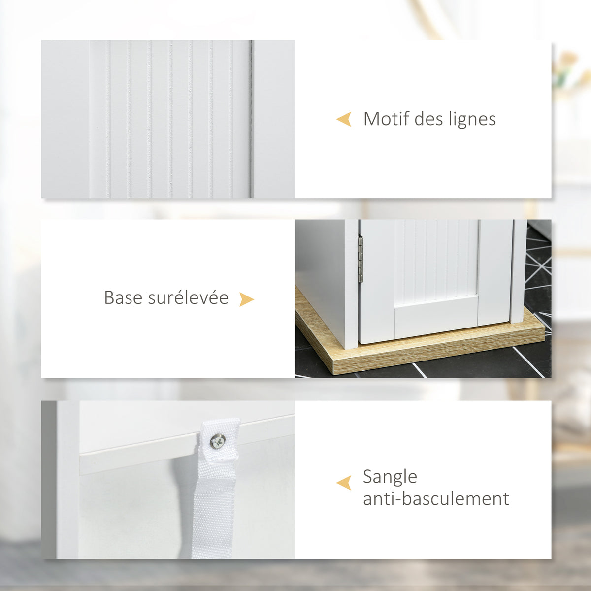 Meuble de salle de bain support papier toilette avec placard et étagères réglables 20 x 20 x 80 cm blanc-5