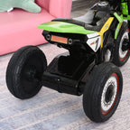 Tricycle Enfants Moto Cross Effets musicaux et Lumineux Coffre Rangement Vert-6