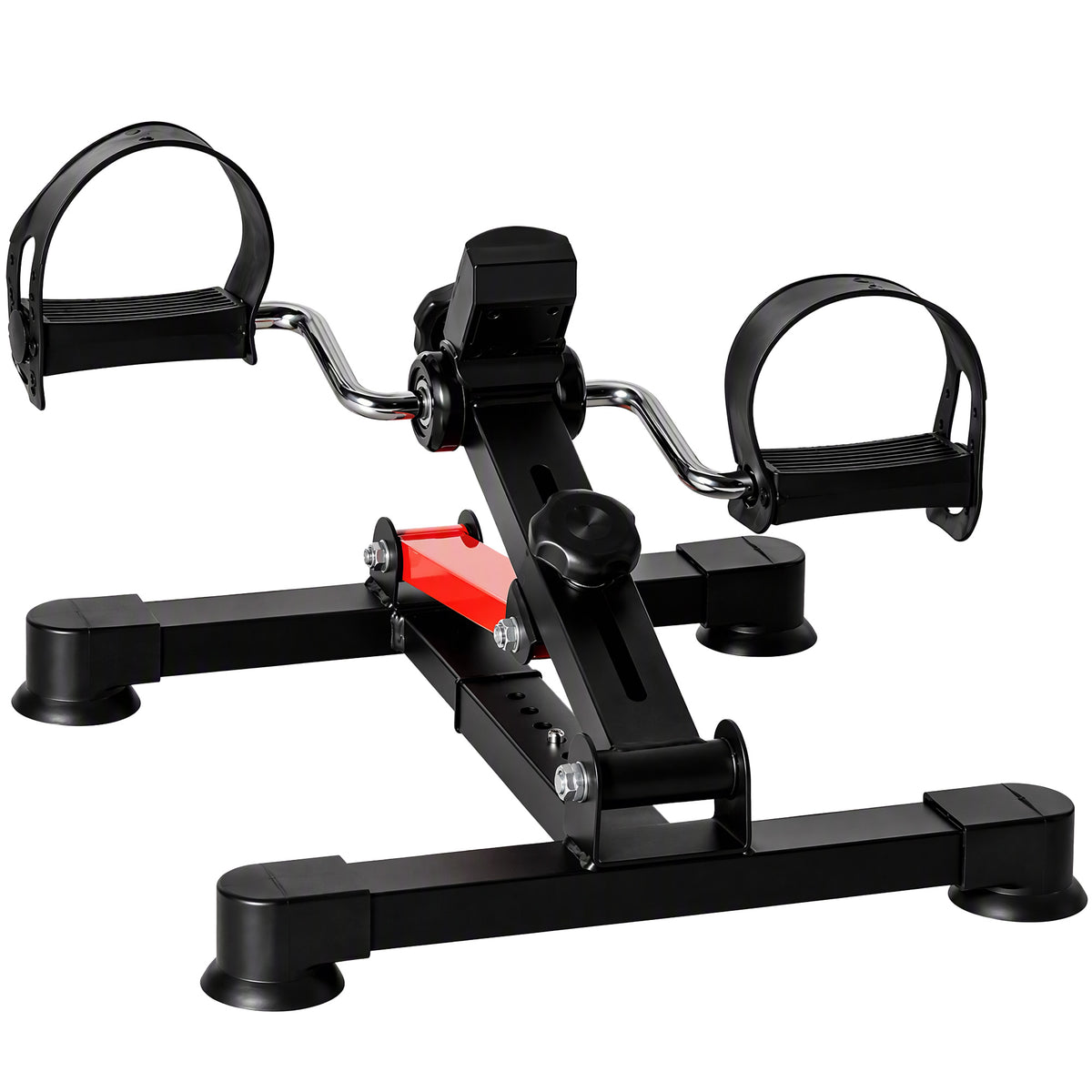 Pédalier d'appartement mini vélo d'appartement résistance ajustable écran LCD 33-43 x 40 x 24,5-34,5 cm en acier noir-0