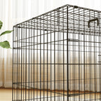 Cage caisse de transport pliante pour chien poignée, plateau amovible, coussin fourni 105 x 70 x 75 cm noir-8