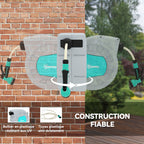 Enrouleur tuyau arrosage dévidoir de tuyaux d'eau 25+2 m support mural + poignée pivotant à 180° 55 x 20 x 42 cm gris-4