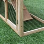 Clapier cage à lapins rongeurs XXL clapier nain 2 étages toit bitumé intégral tiroir déjection 210L x 45,5l x 84,5H cm bois massif pin pré-huilé-8