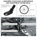 Remorque pliable pour vélo en acier roues 16 pouces charge max. 40 kg avec barre d'attelage universelle-7