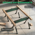 lot de 2 tréteaux pliables en métal, charge max 1160 kg, hauteur réglable 64-81cm, poignée de transport, vert-8