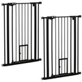 Lot de 2 barrières de sécurité animaux de 104H cm avec système de double verrouillage sans percage de 74 à 80 cm-0