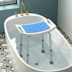 Siège de Douche réglable en Hauteur Tabouret de Douche Ergonomique Pieds antidérapants Charge Max. 135 Kg alu HDPE Blanc Bleu-7