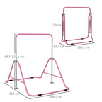 Barre fixe de gymnastique pour enfants pliante hauteur réglable de 88 à 128 cm rose-2
