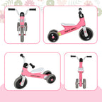 Draisienne bébé 1-3 ans jusqu'à 20 kg, vélo enfants sans pédale, 3 roues silencieuses, 69 x 40 x 49 cm, rose-8