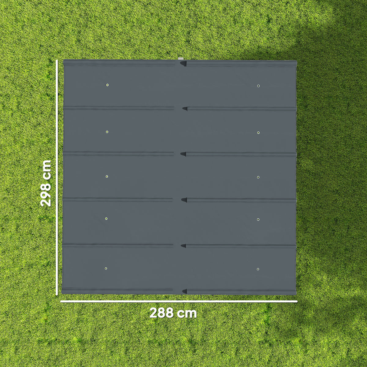 Toile de Toit pour pergola Bâche pour Pergola rétractable de 3 x 3 m, Polyester 180g/m³, Anti-UV 30+, Gris foncé-2