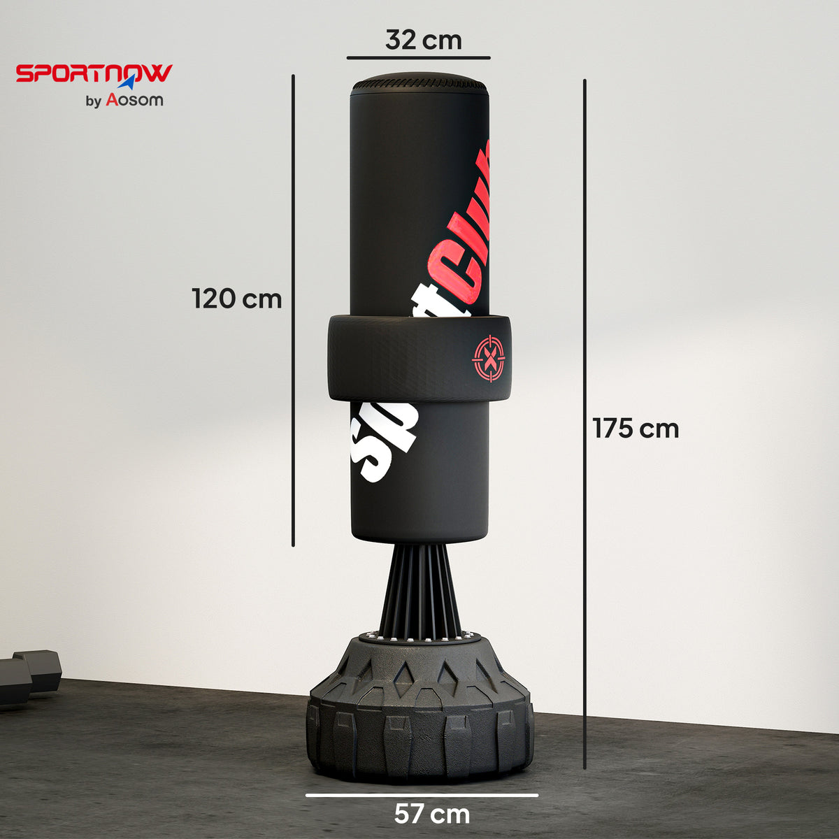 Sac de boxe sur pied autoportant cible réglable en hauteur, avec Ventouses, équipement Boxe-2