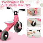 Draisienne bébé 1-3 ans jusqu'à 20 kg, vélo enfants sans pédale, 3 roues silencieuses, 69 x 40 x 49 cm, rose-7