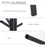Porte-manteau trépied design contemporain branches étagère + 9 patères dim. 45L x 45l x 180H cm métal marron-6
