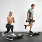 Stepper Fitness Aérobic hauteur réglable 10/15/20 cm surface antidérapante 80 x 31 x 20 cm plastique noir gris-8