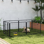 Parc pour chien, enclos chien 6 panneaux modulable et pliable, portable en acier avec porte 80 x 60 gris-7