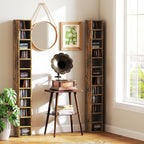 Rangements pour CD et DVD avec 12 compartiments, capacité max. 204 CD, 21 x 20 x 175 cm, brun rustique-7