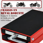 Cric de Moto à Ciseaux 500 kg, Hauteur de Levage 10-37 cm - Lève-Moto en Acier avec Plateforme Antidérapante - Béquille d'Atelier Tout-Terrain pour Entretien Atelier, Rouge-4