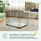 Cage pour chien cage de transport pour chien pliable avec 2 portes plateau amovible coussin lavable 75x48,5x53cm noir-4