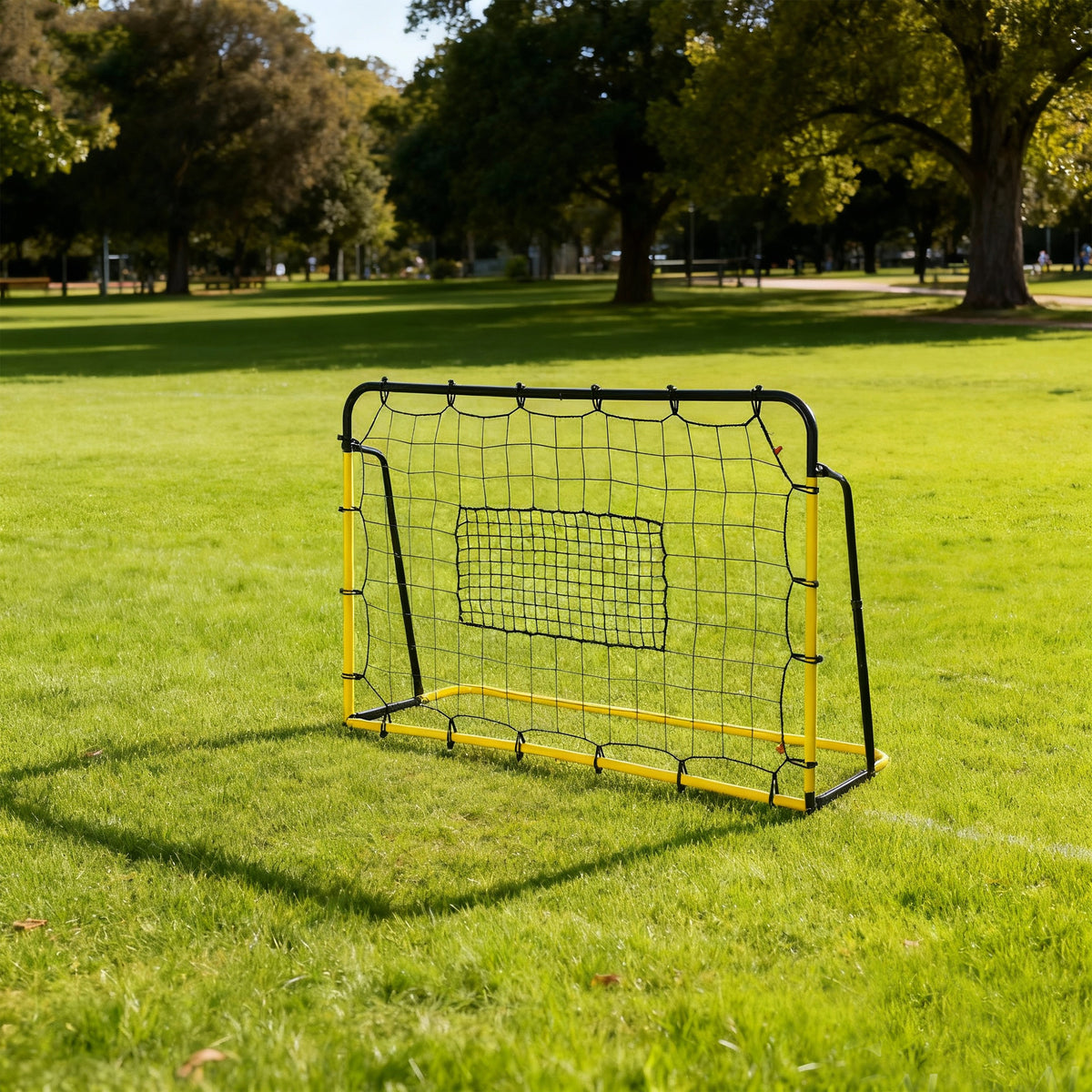 Filet de rebond de football, 184L x 123H cm, rebondisseur de football, 5 angles réglables de 60° à 90°, jaune et noir-1