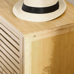 Meuble à chaussures armoire à chaussures style naturel - 2 placards avec 8 étagères - en bambou bois naturel-7