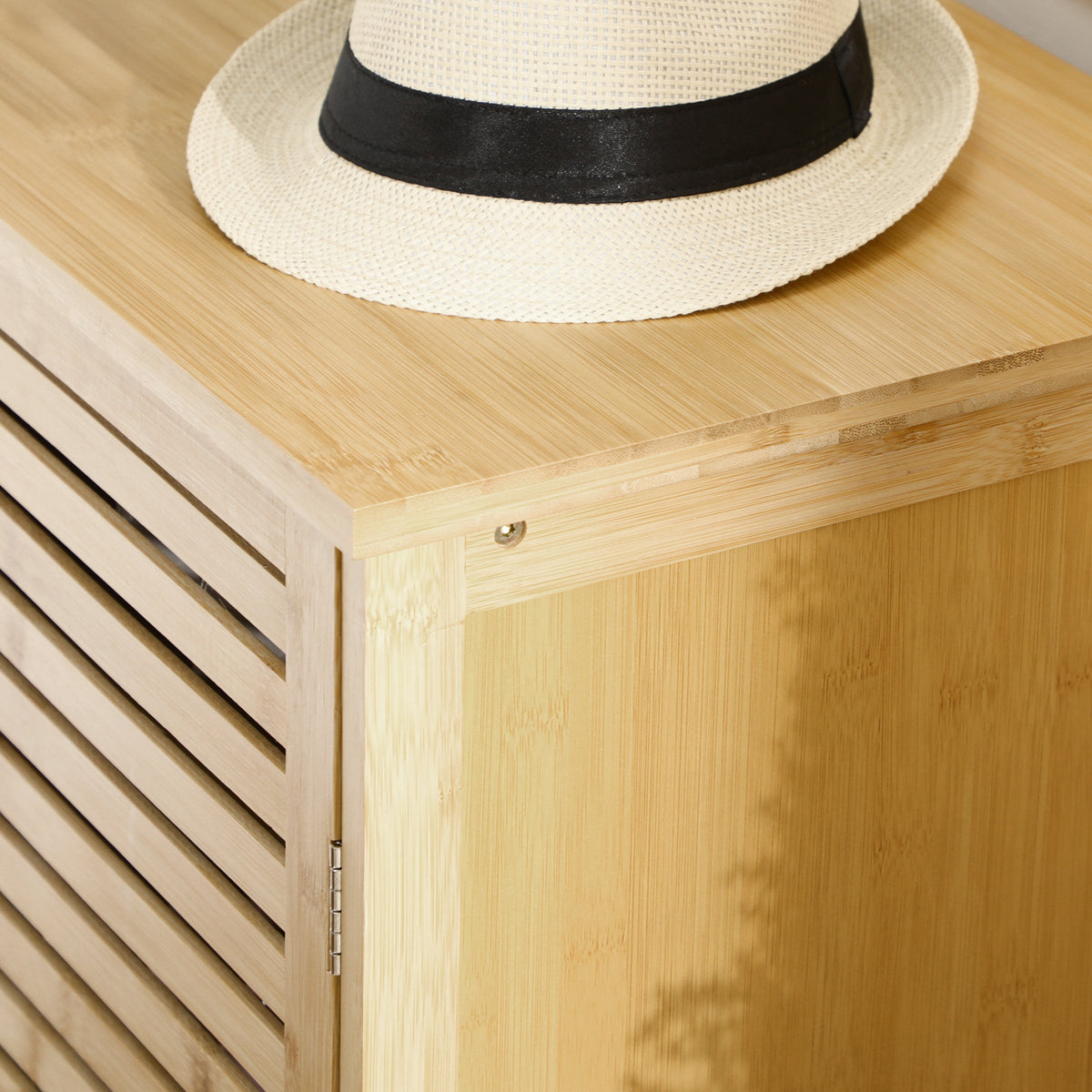 Meuble à chaussures armoire à chaussures style naturel - 2 placards avec 8 étagères - en bambou bois naturel-7
