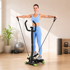 Stepper avec guidon, stepper de fitness avec écran LCD, pédales antidérapantes, marche d'escalier pour maison, bureau, salon, salle de sport, vert et noir-9