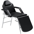 Table de massage pliante, lit de massage 3 zones portable 182 x 62 cm avec appuie-tête et accoudoirs amovibles, noir-0