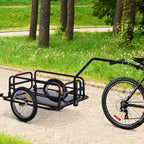 Remorque vélo remorque de transport pour vélo 70 L 155L x 71,5l x 77H cm poignée barre d'attelage universelle pliable acier Charge max. 40 Kg noir-9
