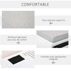 Banc de Rangement avec Coussin Gris - Meuble à Chaussures - Banc à Chaussures avec Grand tiroir Double Compartiment - MDF Blanc-4