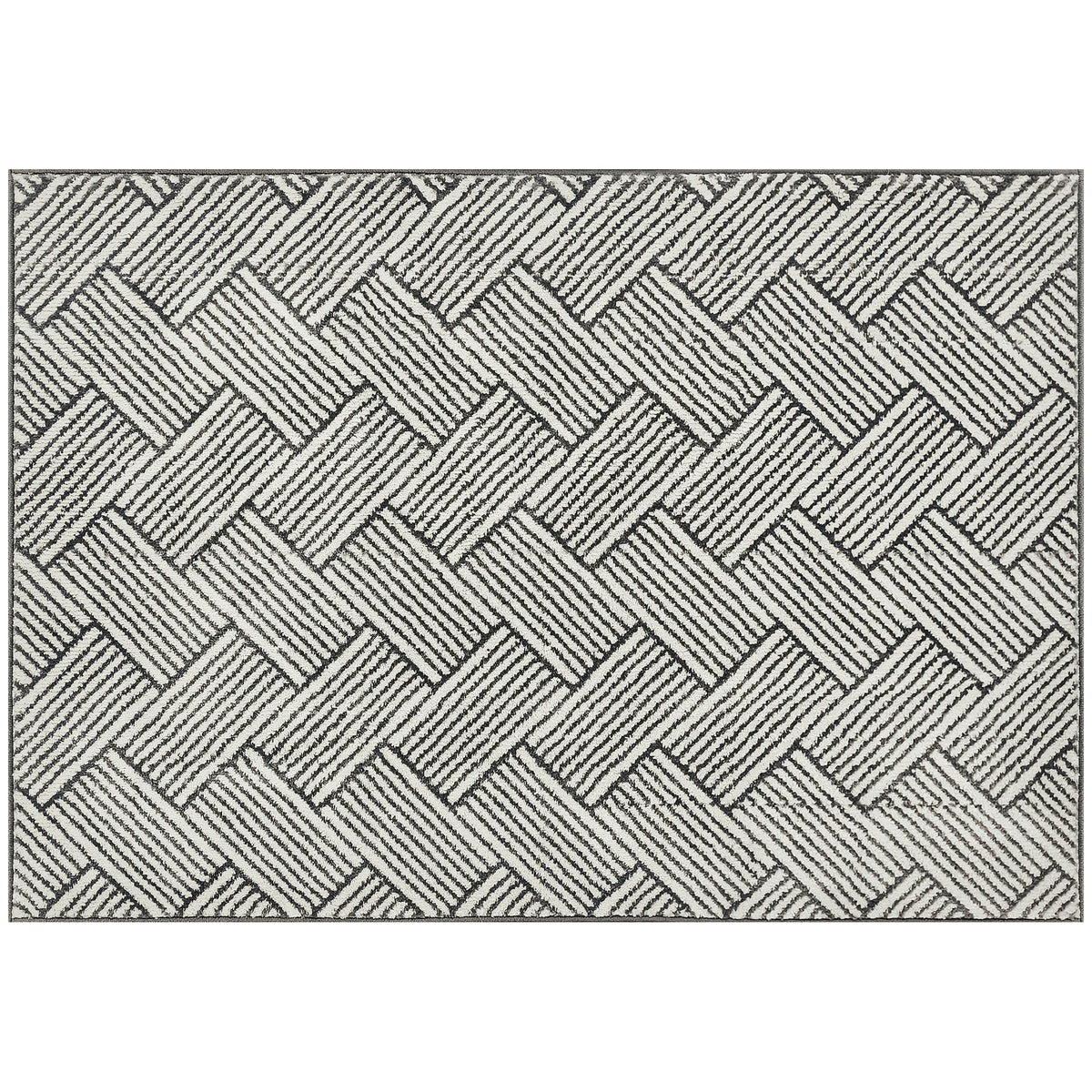 Tapis salon 200 x 140 cm poils courts lavable en machine hypoallergénique pour salon, chambre à coucher, bureau, gris-0