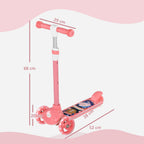 Trottinette enfant 3 Roues Lumineuses LED Hauteur Guidon réglable frein à Friction arrière de 2 à 6 ans Rose-2