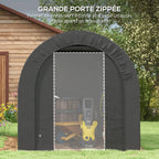Abri de jardin tente de rangement extérieur abri de vélo garage pour vélo bâche en PE métal 2,4 x 1,8 x 1,9 m gris foncé-5