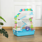 Grande cage pour hamsters cage pour rongeur 5 niveaux avec tunnels abreuvoir roue maisonnette échelles dim. 59L x 36l x 69H cm-9