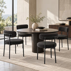 Lot de 4 chaises de salle à manger avec dossier en tissu pieds en acier 51 x 51 x 76 cm noir-6