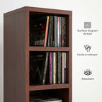 Rangements pour CD et DVD, étagère colonne de rangement, meuble de rangement avec 12 compartiments, capacité max. 204 CD, 21 x 20 x 175 cm, marron-4
