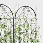 Support pour plantes grimpantes avec motif lot de 2 treillis de jardin pour vigne fleurs légumes métal 50 x 150 cm noir-7
