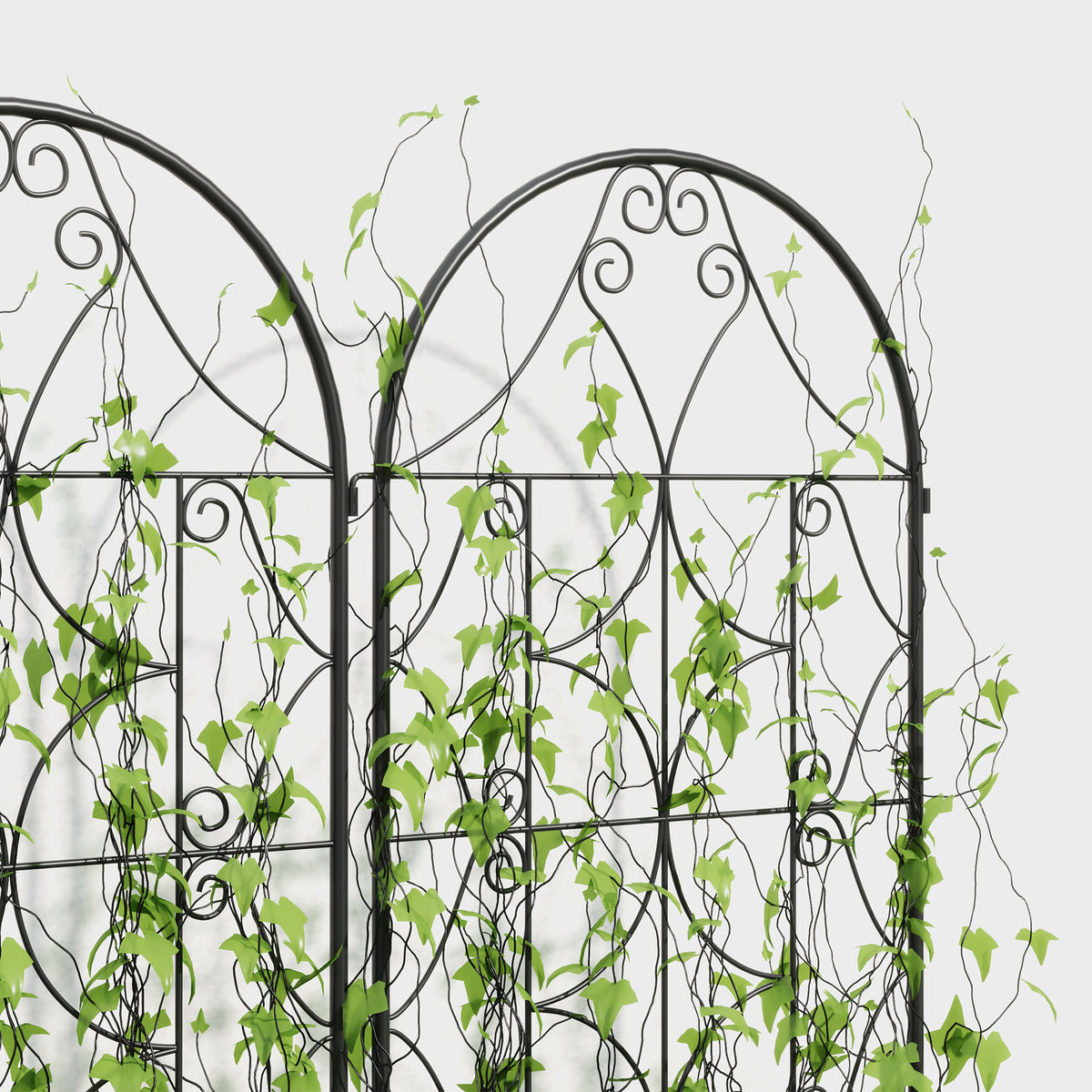 Support pour plantes grimpantes avec motif lot de 2 treillis de jardin pour vigne fleurs légumes métal 50 x 150 cm noir-7