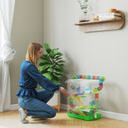 Cage pour hamster souris petit animaux rongeur avec tunnel mangeoire roue jouet 47 x 30 x 59 cm vert-8