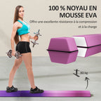 Poutre de gymnastique pliable fond antidérapant, poignée de transport, 236 x 10/15 x 6,5 cm violet et rose-4