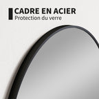 Miroir rond miroir salle de bain cadre en métal facile à installer, pour chambre, salon, entrée, Ø 70 x 2,5 cm noir-3
