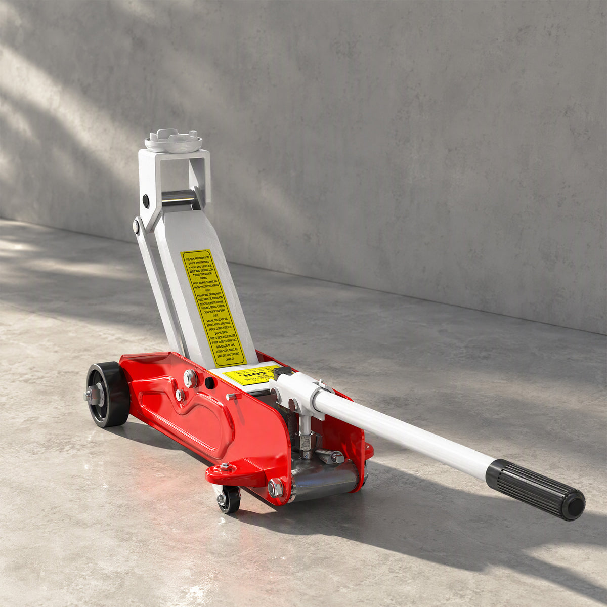 Cric hydraulique à profil bas en acier robuste, Charge maximale de 2000 kg, capacité de levage de 12 à 30 cm, rouge-1