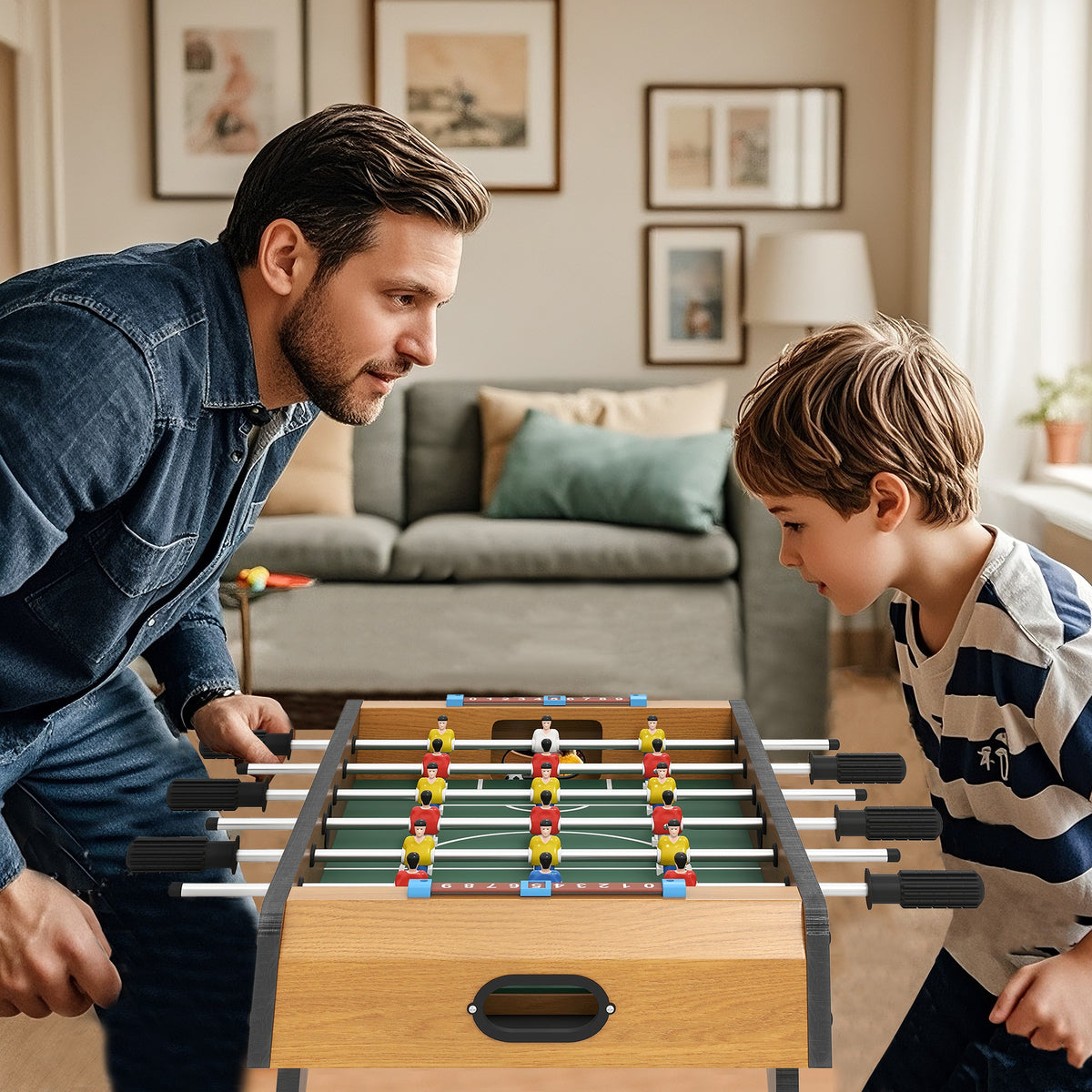 Table baby-foot pour enfants à partir de 6 ans 2 ballons 18 joueurs 69 x 37 x 24 cm-9