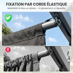 Toile de toit pour pergola tonnelle rétractable de 4 x 3 m - toile uniquement 350 x 260 cm gris foncé-6