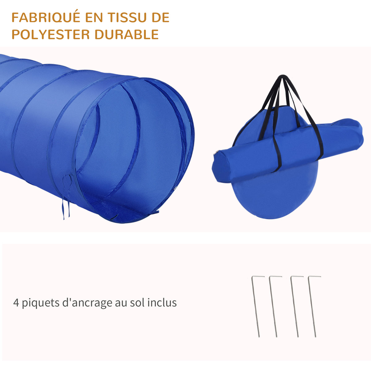 Agility sport pour chiens équipement complet obstacles, tunnel, slalom, zone repos + 2 sacs de transport bleu jaune-4