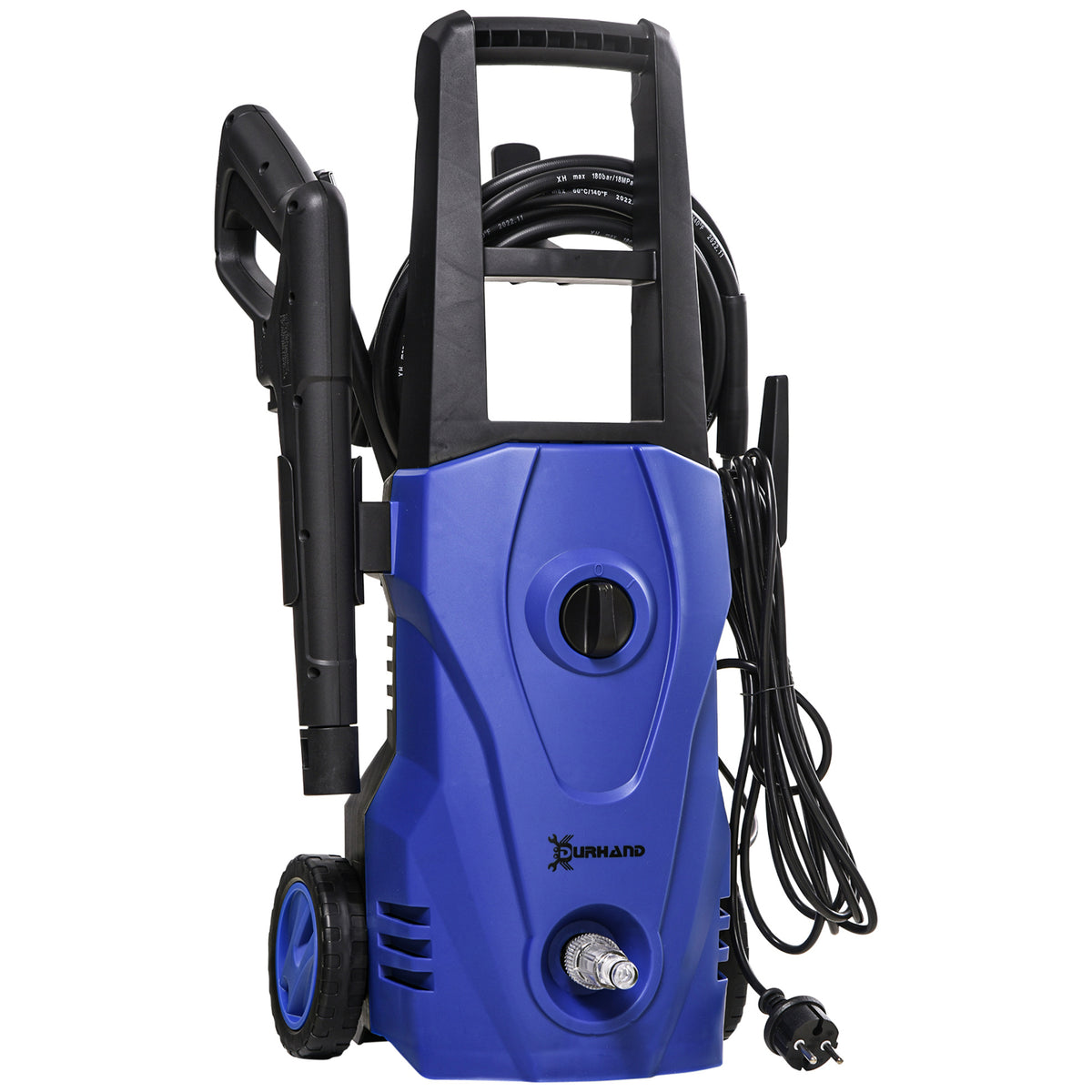 Nettoyeur Haute Pression 1600W, Débit 432 L/h, Pompe en Aluminium 130 Bars, Tuyau 6m, Flacon de Savon, Bleu-0