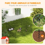 Parc enclos modulable pour chiens lapins rongeurs clôture pour petits animaux intérieur et extérieur pliant 8 panneaux-5