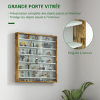 Vitrine pour collection vitrine murale 80 x 9,5 x 83 cm 6 étagères réglables en hauteur 2 portes coulissantes en verre-4