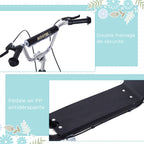 Trottinette patinette Vélo Enfant à partir de 5 Ans Tout Terrain Grands pneus gonflables Guidon réglable poignées Freins et béquille pour Adultes et Enfants Acier Noir-6