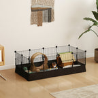 Enclos pour petits animaux, cage à lapin modulable 12 panneaux avec tapis étanche, en acier, 120 x 60 x 40 cm, noir-9