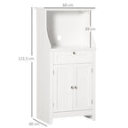Meuble armoire micro-ondes pour cuisine avec 1 tiroir, 2 Portes 60 x 40 x 122,5 cm - MDF - Blanc-2